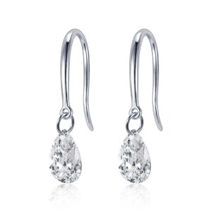 Pear Diamond Drop Earrings — 1ct