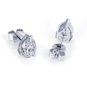 Pear Diamond Stud Earrings — 1ct