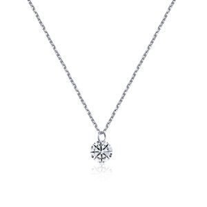 Round Diamond Solitaire Necklace — 1ct