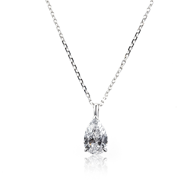 Pear Diamond Pendant Necklace — 1ct