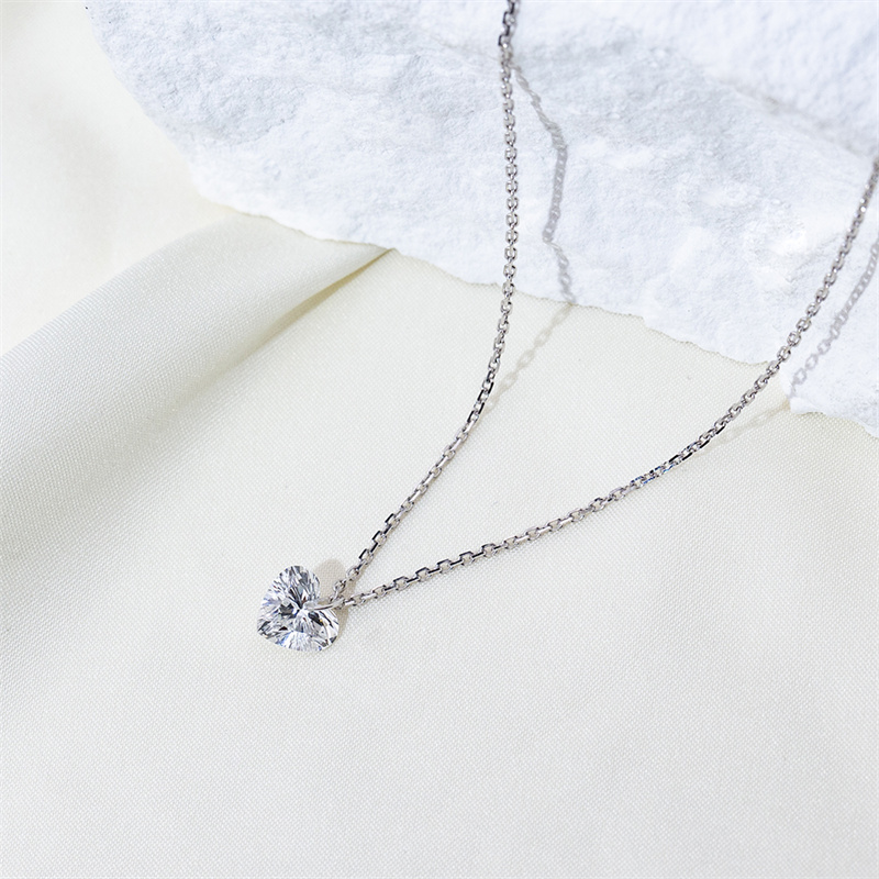 Heart Diamond Necklace — 1ct - Image 2