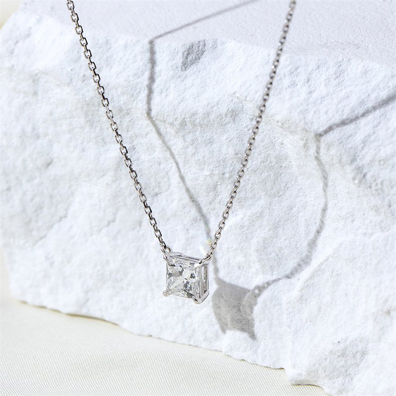 Princess-Cut Diamond Necklace — 1ct - Image 3