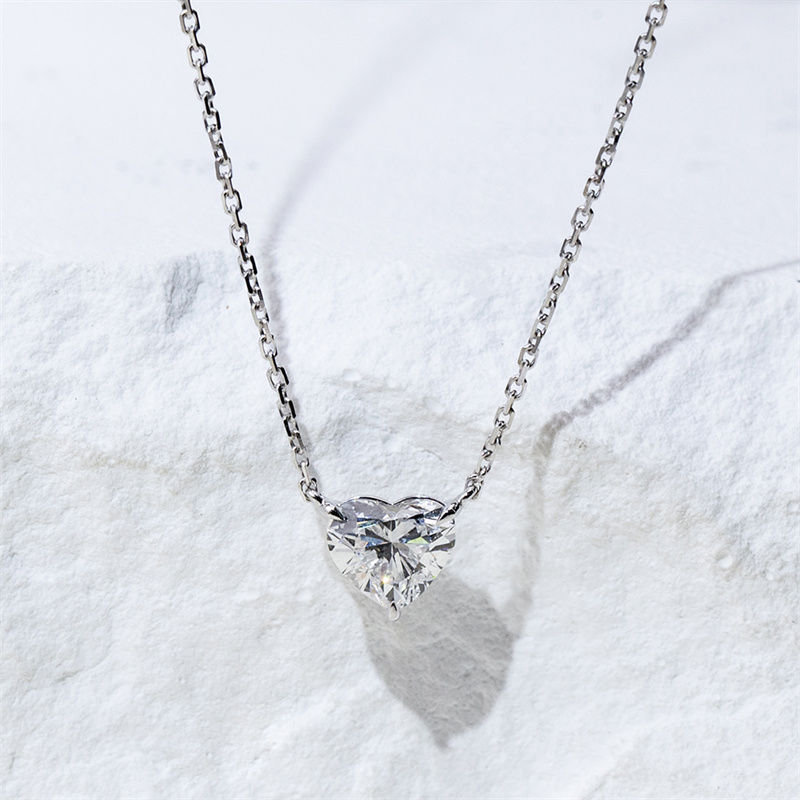 Heart Diamond Pendant Necklace — 1ct - Image 3
