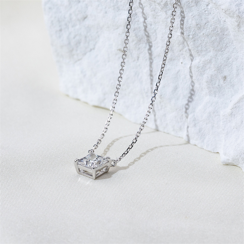 Princess-Cut Diamond Necklace — 1ct - Image 4