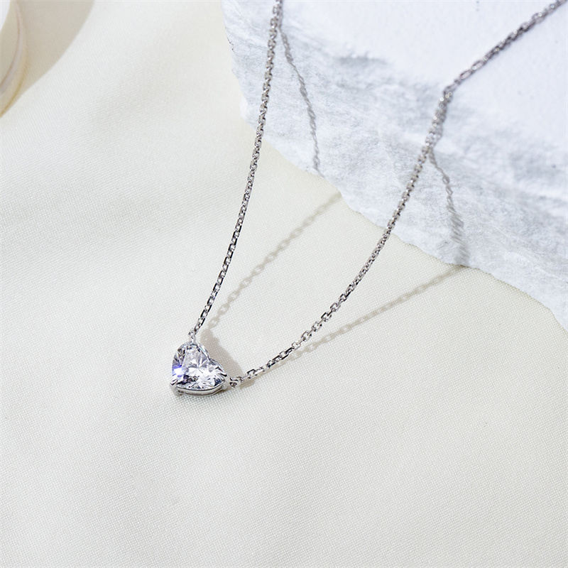 Heart Diamond Pendant Necklace — 1ct - Image 4