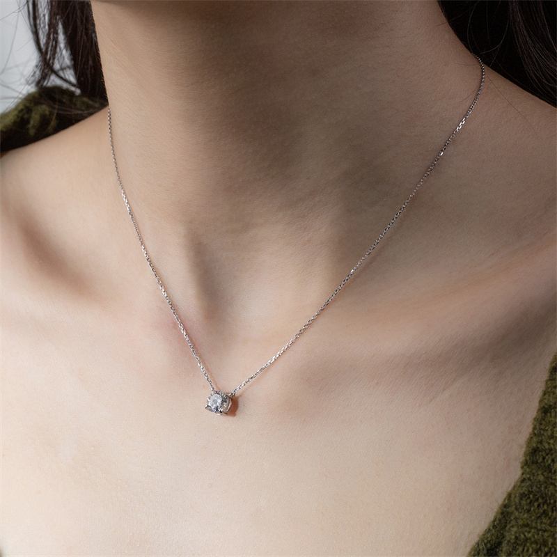 Round Diamond Necklace — 1ct, H Colour - Image 6