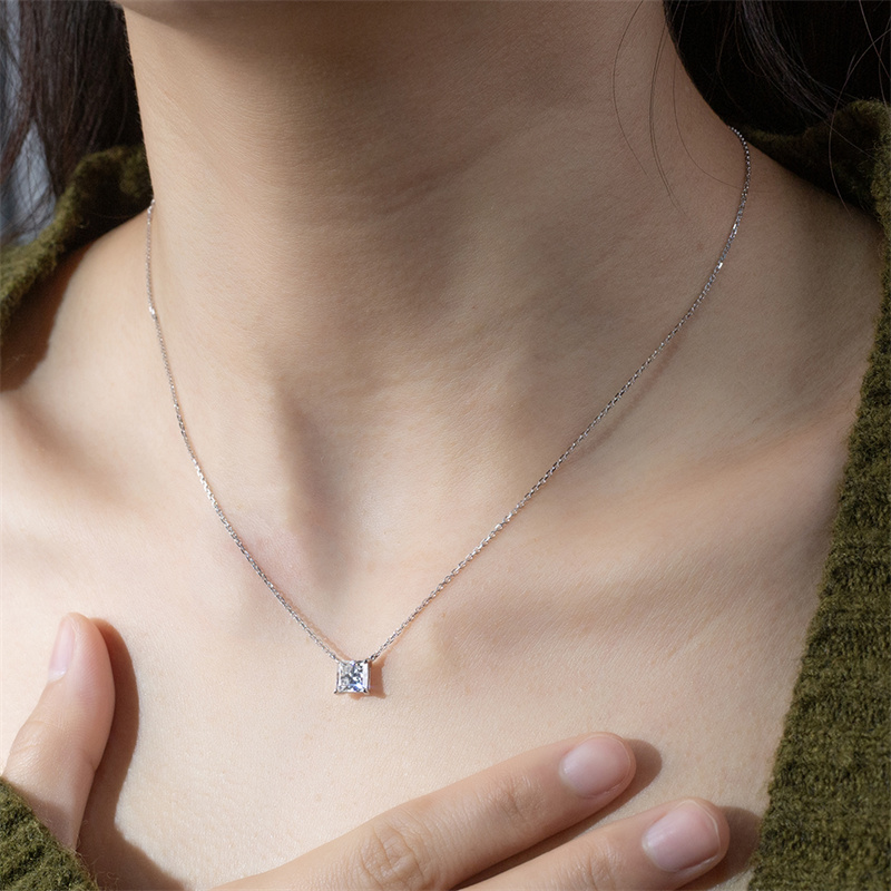 Princess-Cut Diamond Necklace — 1ct - Image 6