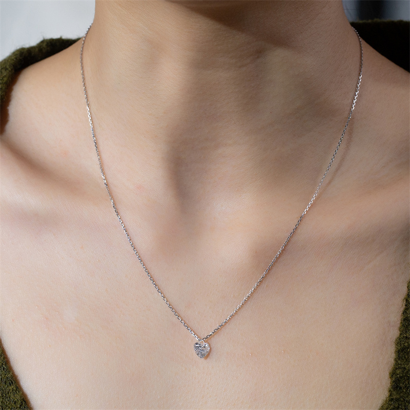 Heart Diamond Necklace — 1ct - Image 6