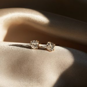 Round Diamond Stud Earrings 5.5mm detail