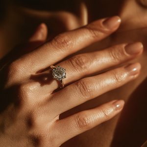 Round Brilliant Lab-Grown Diamond Ring worn