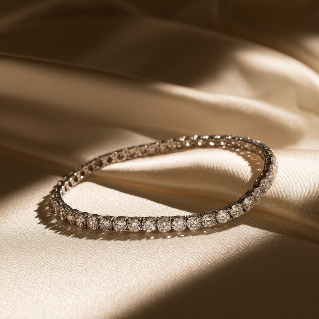 Lab-Grown Diamond Tennis Bracelet detail
