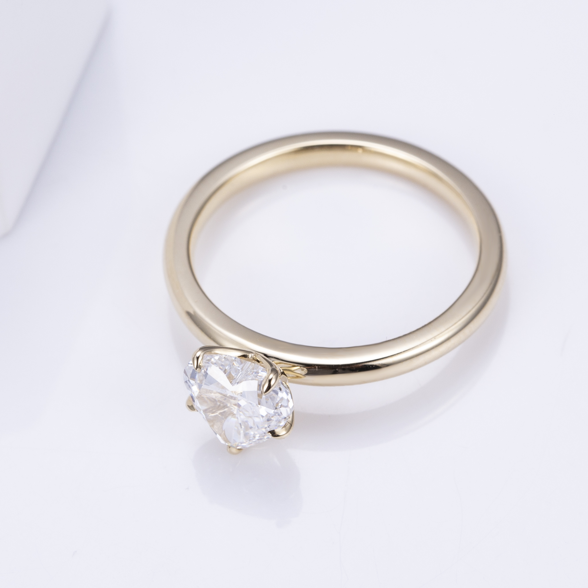 Heart Diamond Solitaire Ring in 9K Yellow Gold — 1ct — product view 1