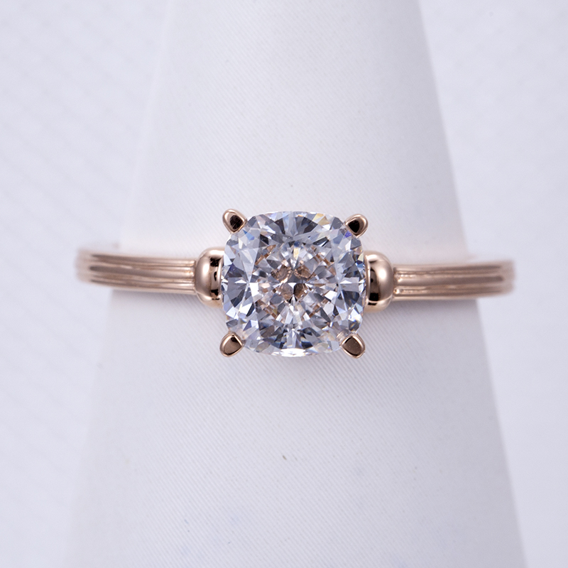 Cushion Diamond Solitaire Ring — product view 1