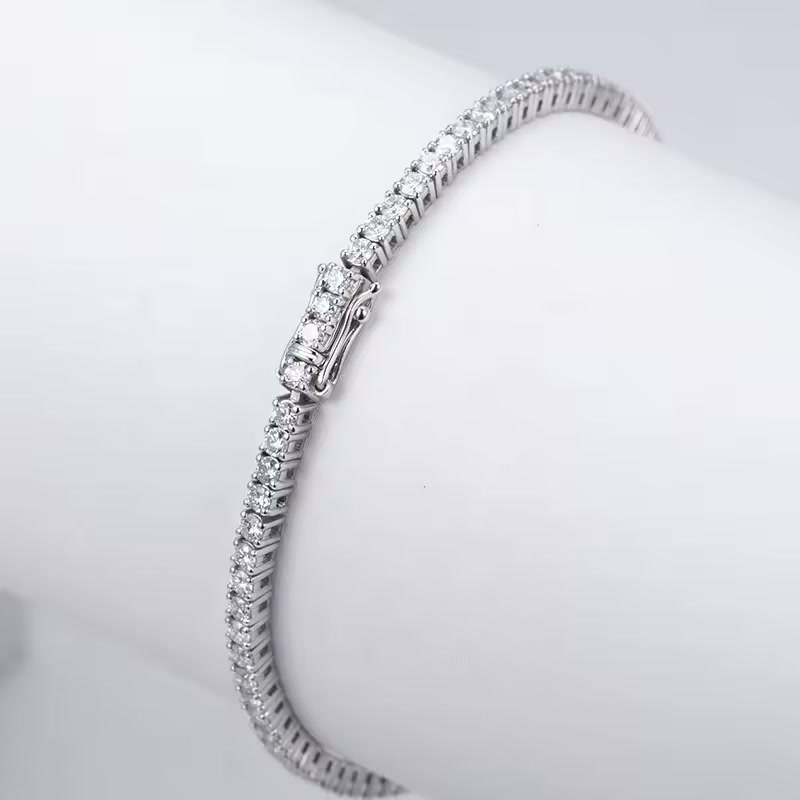 Platinum Lab-Grown Diamond Tennis Bracelet