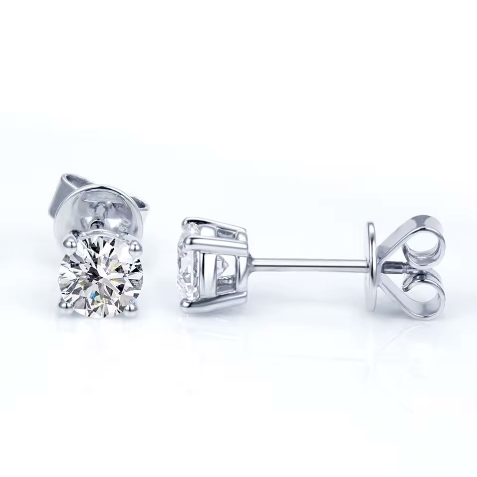 PT950 Platinum Diamond Stud Earrings - 0.66ct Total