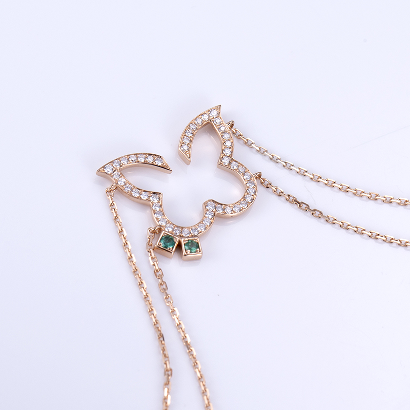 Diamond Butterfly Bracelet in 9K Rose Gold — product or matching-set view