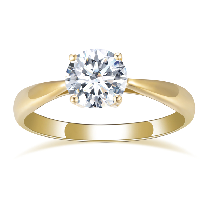 Classic Round Diamond Solitaire Ring in 9K Yellow Gold — 1ct — product view