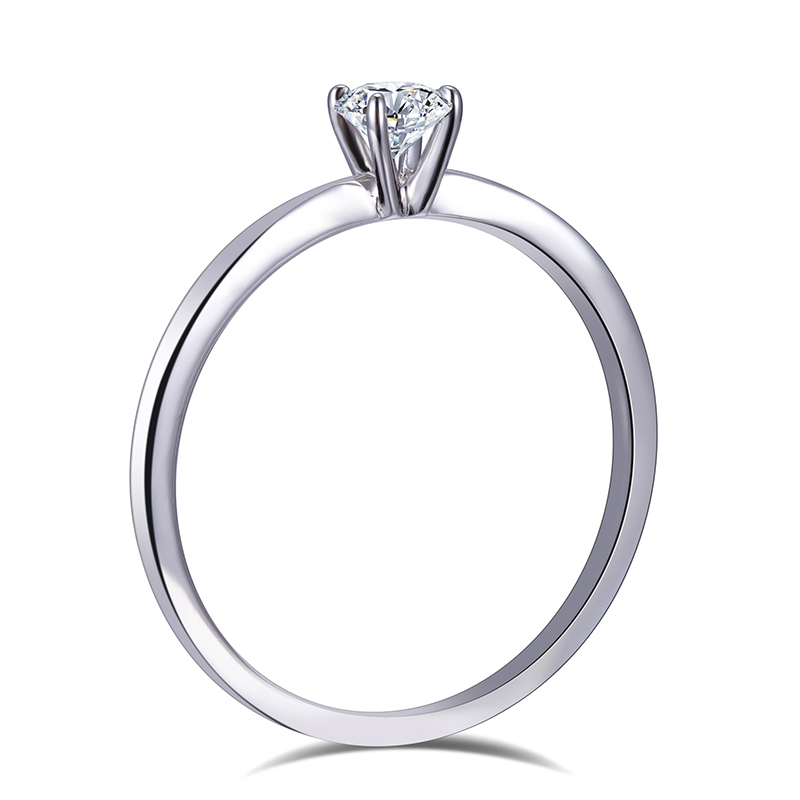 Petite Diamond Solitaire Ring in 9K White Gold — 0.50ct — product view