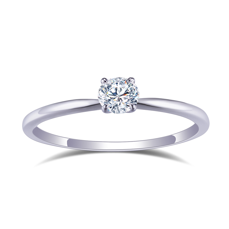 Petite Diamond Solitaire Ring in 9K White Gold — 0.50ct — product view